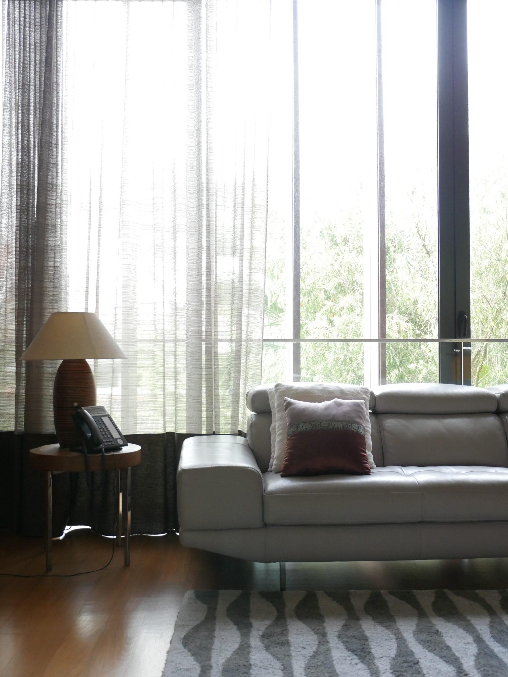 clean sofa in living room, sofa cleaning singapore